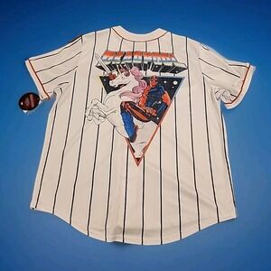 Marvel‎ Deadpool on Unicorn Baseball Jersey Pinstripe Style Men's Size L